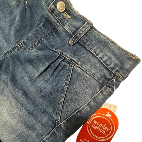 Wonder Nation Shorts Girls Size XXL 18 Denim Pleated Blue Pockets School Beachy - Picture 8 of 11